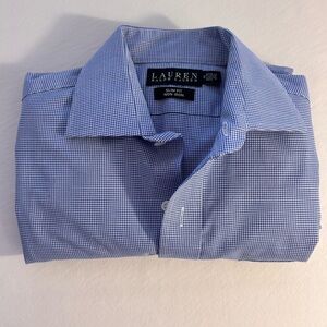 Lauren Ralph Lauren Shirt Size 15 32/33 Long Sleeve Slim Fit NON IRON (CL010)